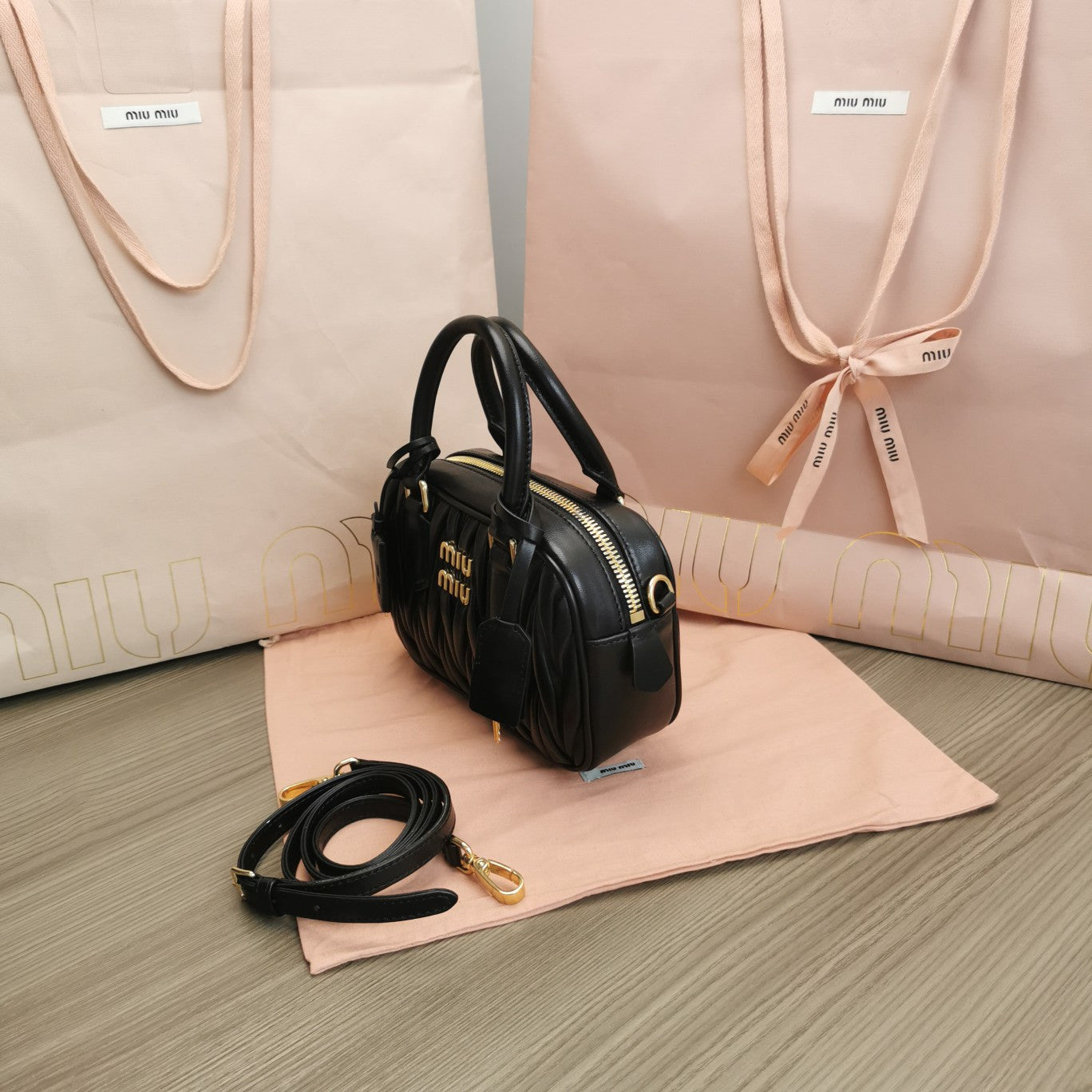 Miu Miu Matelasse bag black