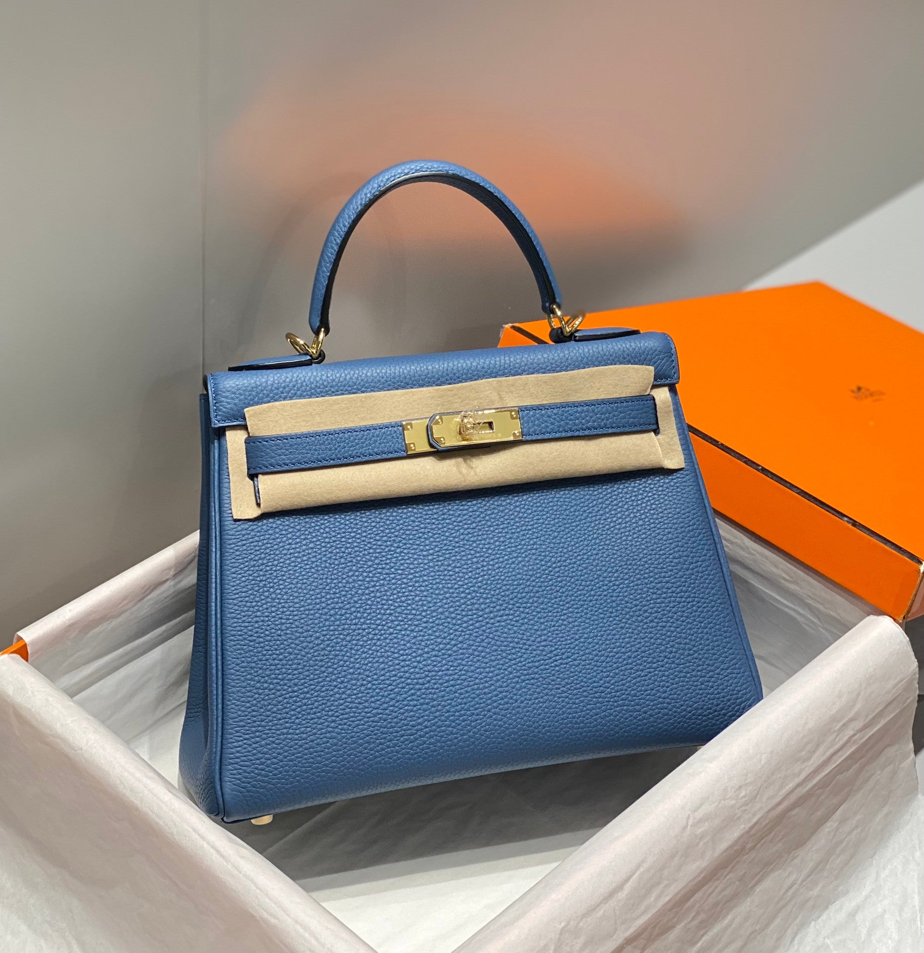 Hermes Kelly Agate Blue