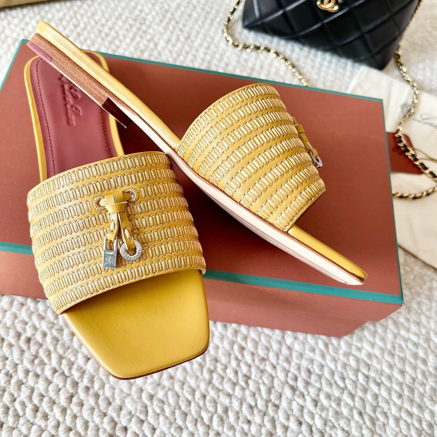 Loro Piana sandals yellow