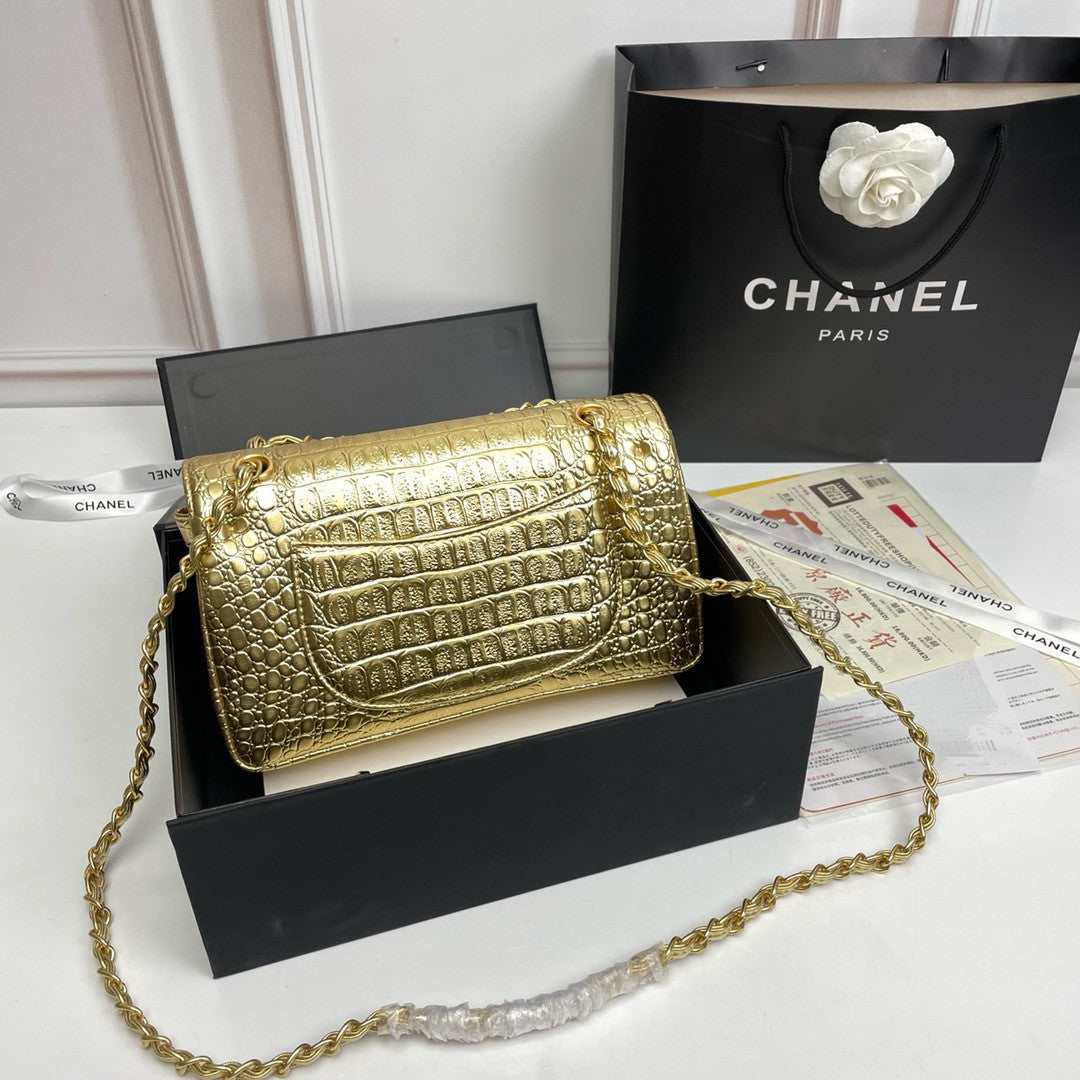 Chanel Croco Bag Gold