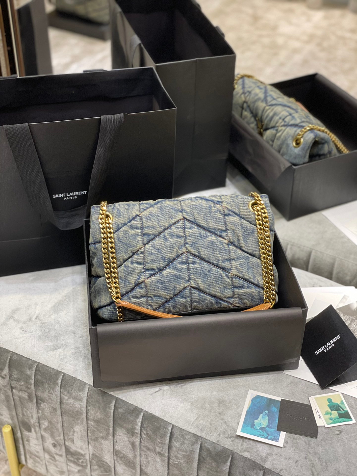 Saint Laurent Lou Lou Bag In Denim