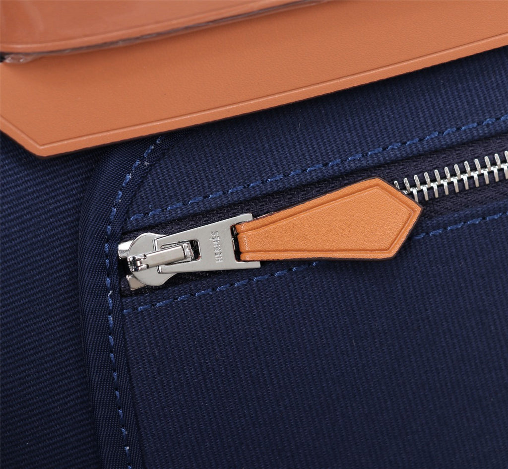 Hermes Herbag dark blue canvas