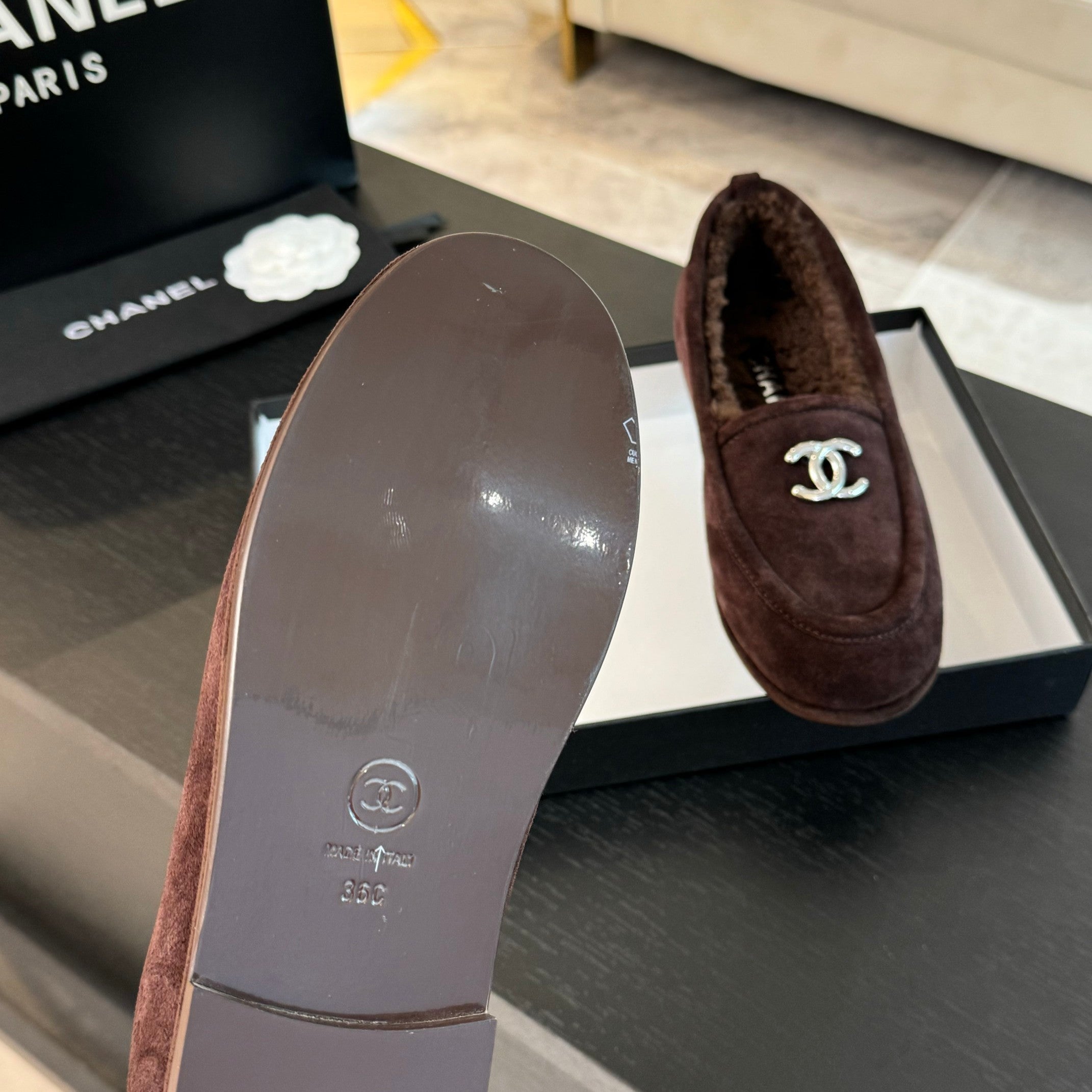 Mocasini Chanel maro