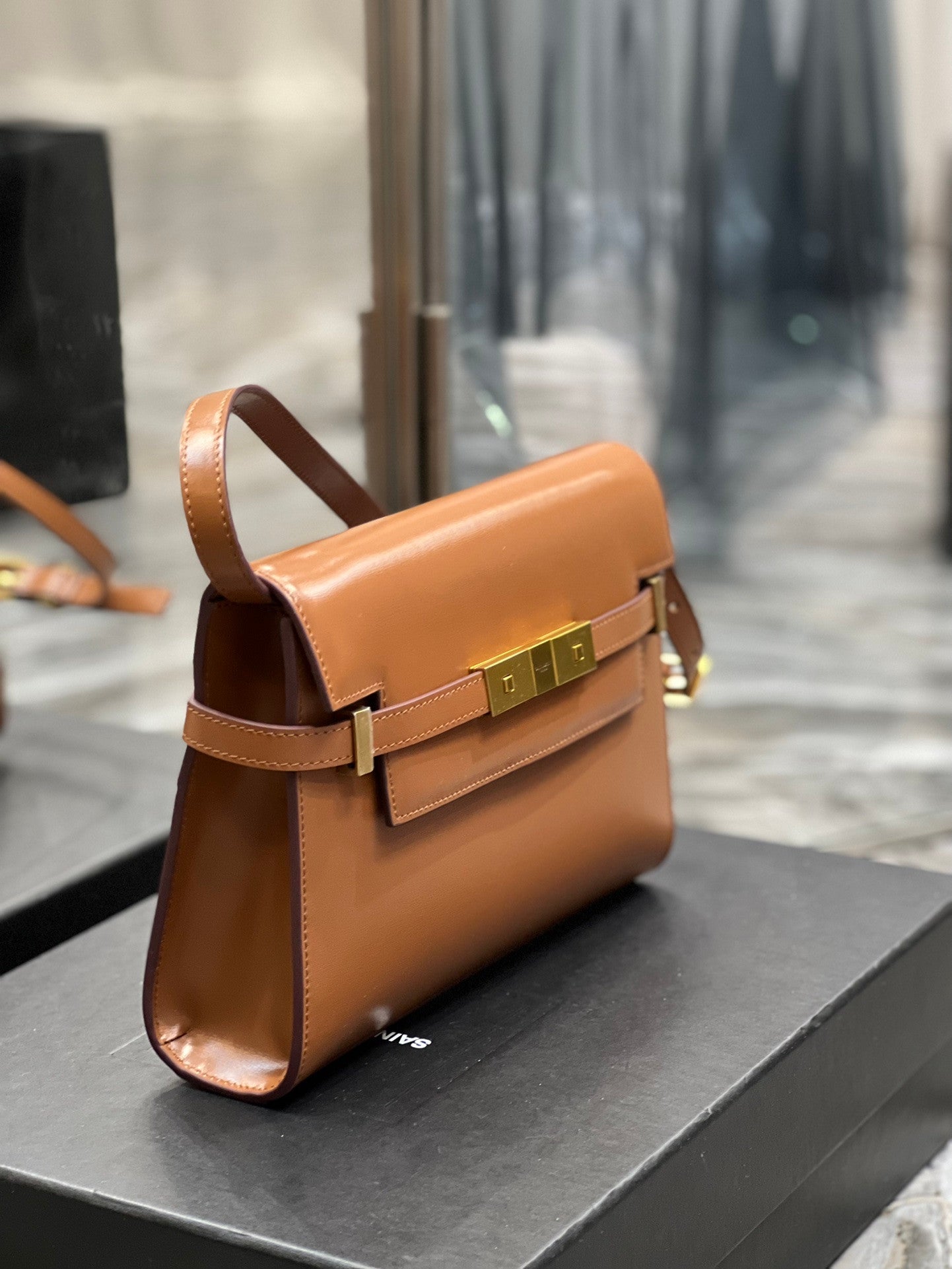 YSL Leather Bag in brown