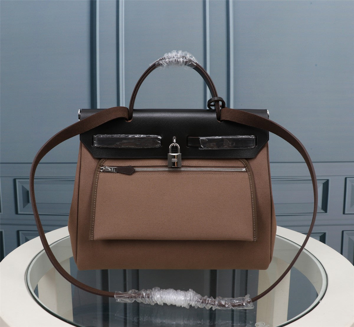 Hermes Herbag brown canvas