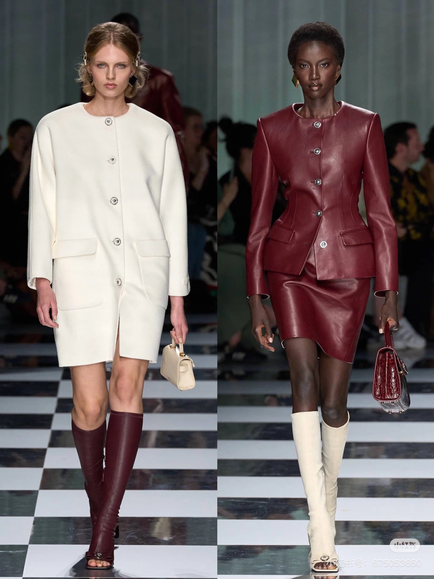 Versace Leather Skirt And Jacket
