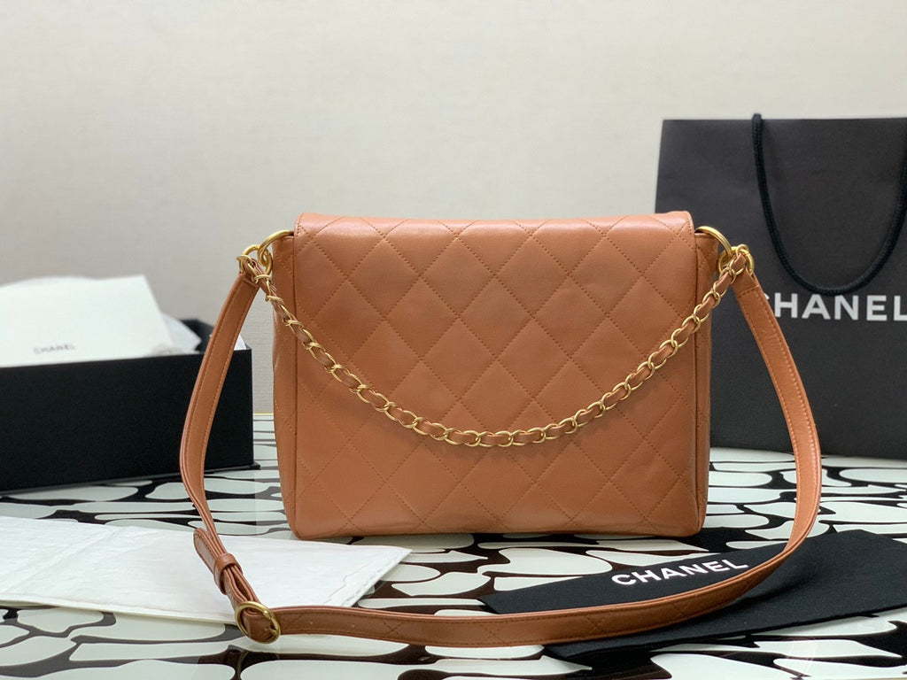 Chanel Hobo Tan Leather Handbag
