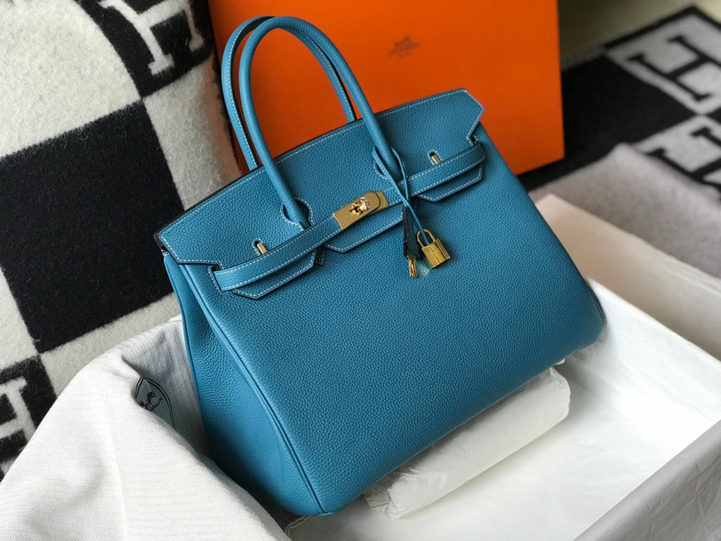 Hermes Birkin în albastru turcoaz