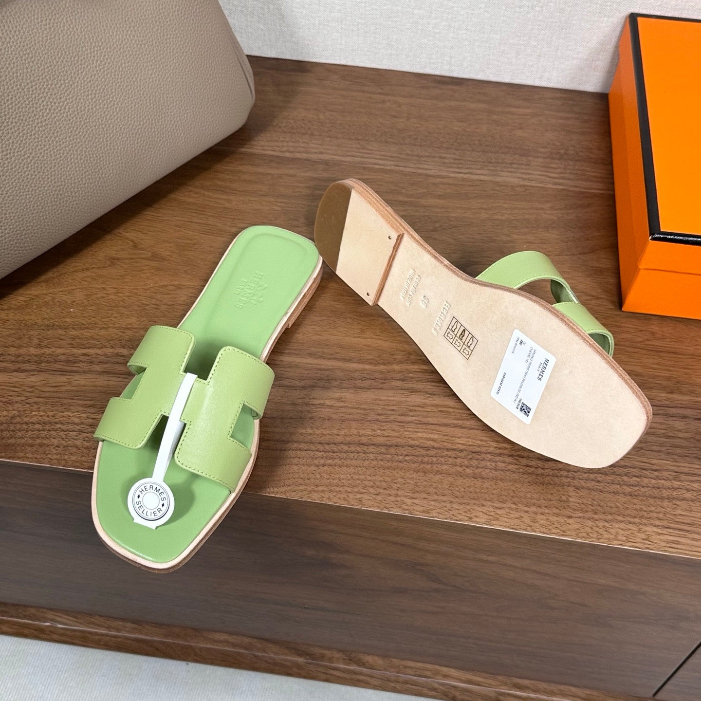 Hermes sandals green