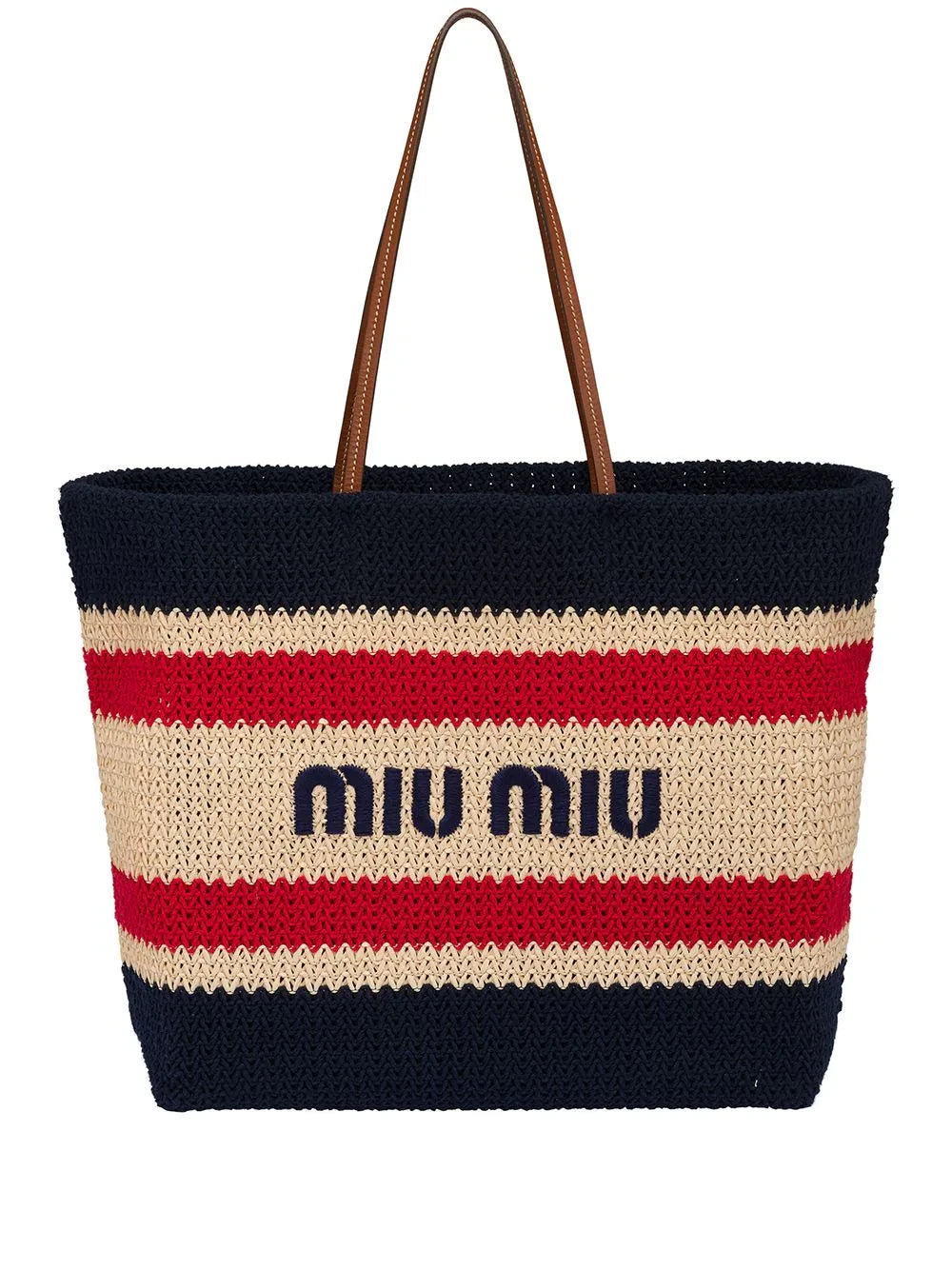Miu Miu Logo Woven Tote Bag