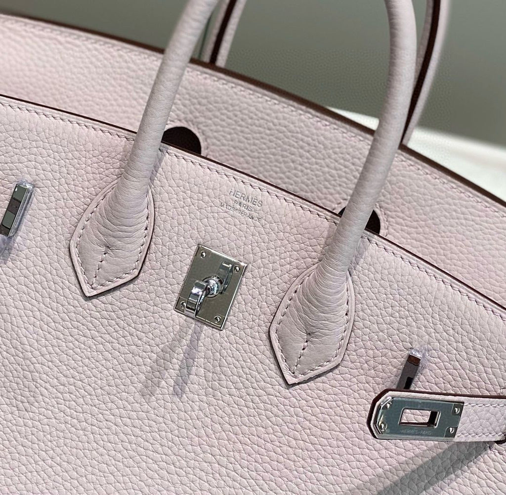 Hermes Birkin Bag In Mauve Pale Clemence Leather PHW