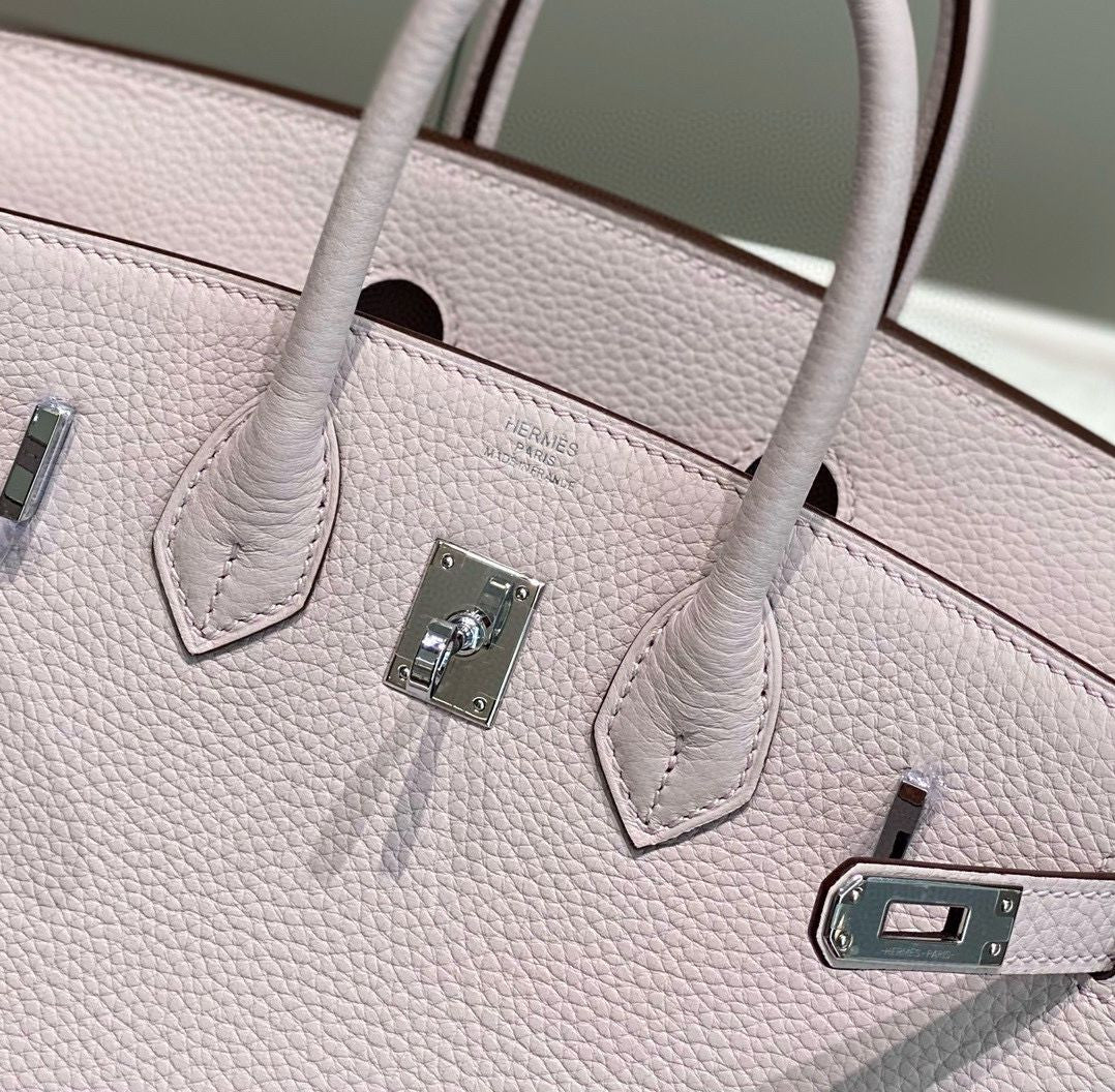 Hermes Birkin Bag In Mauve Pale Clemence Leather PHW