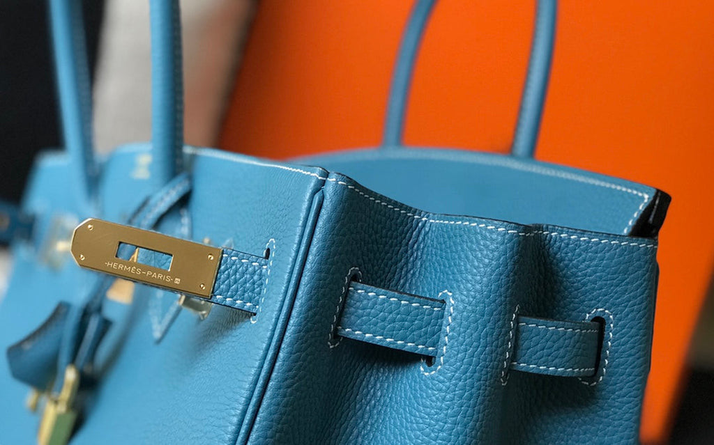 Hermes Birkin în albastru turcoaz