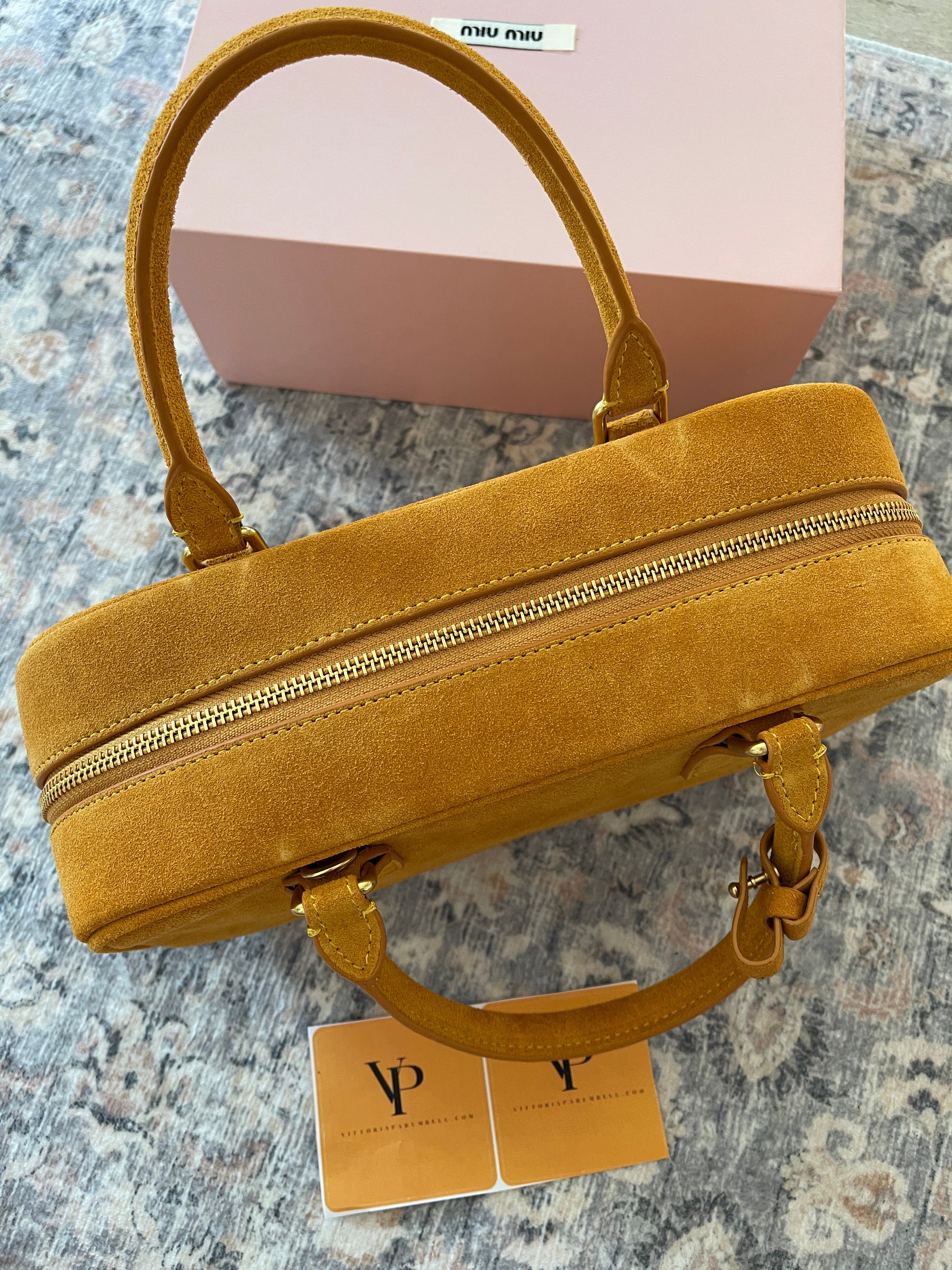 Miu Miu suede bag whiskey