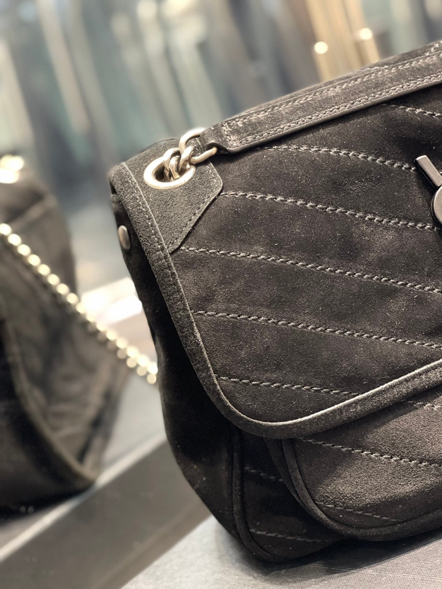 YSL Bag In suede black