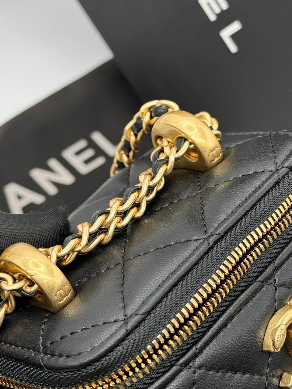 Chanel box black bag