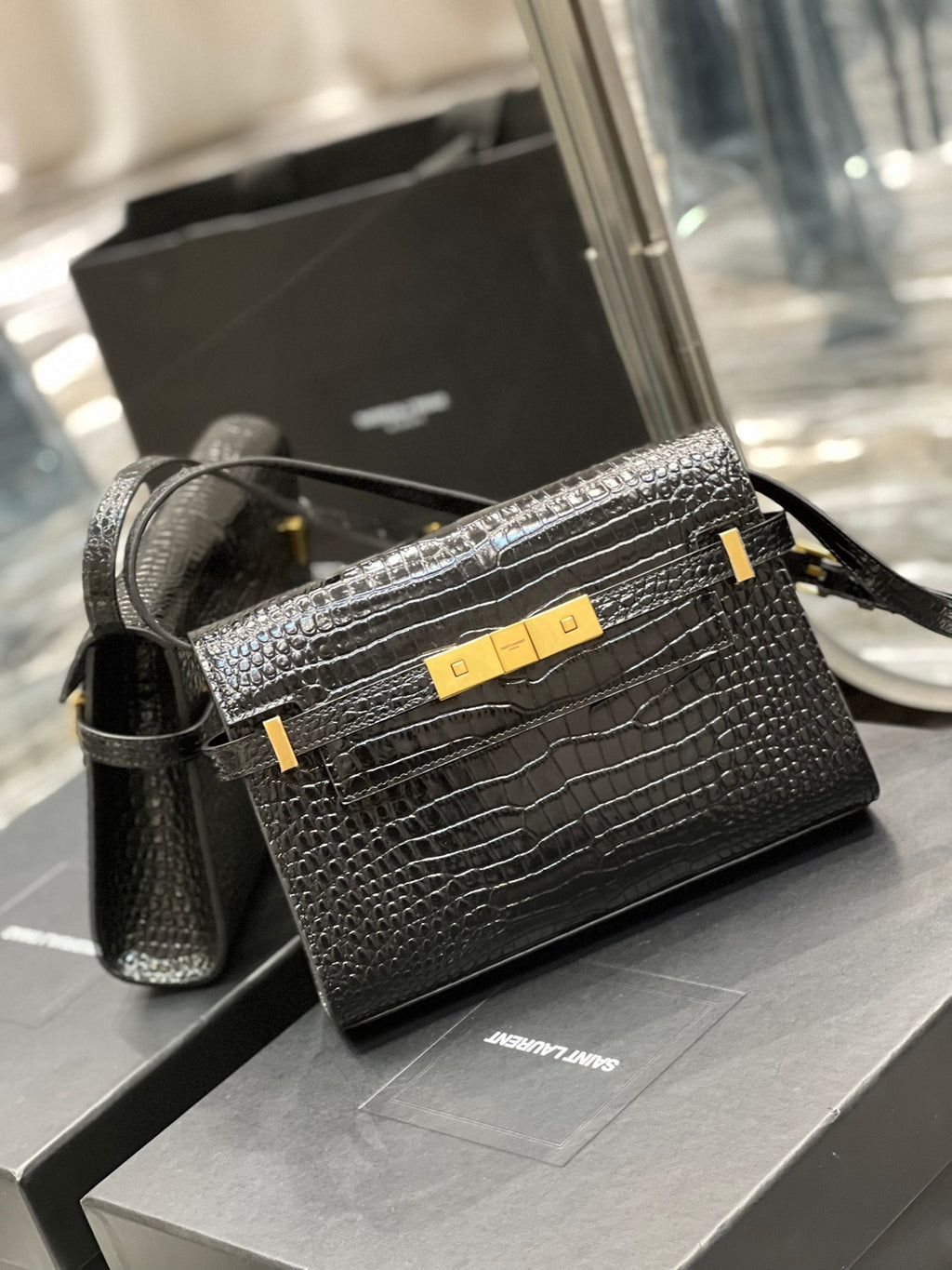 YSL Bag in croco Leather