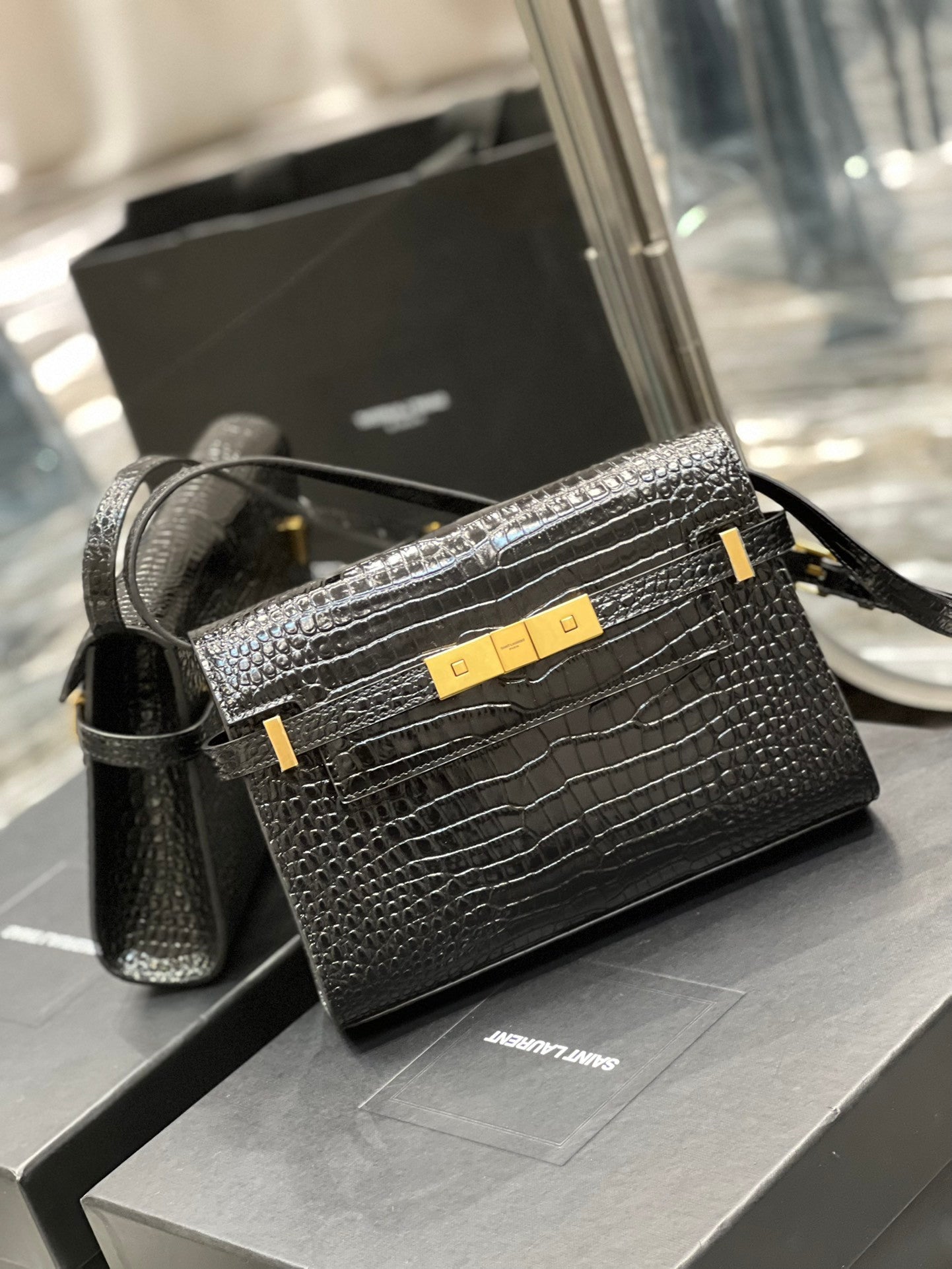 YSL Bag in croco Leather