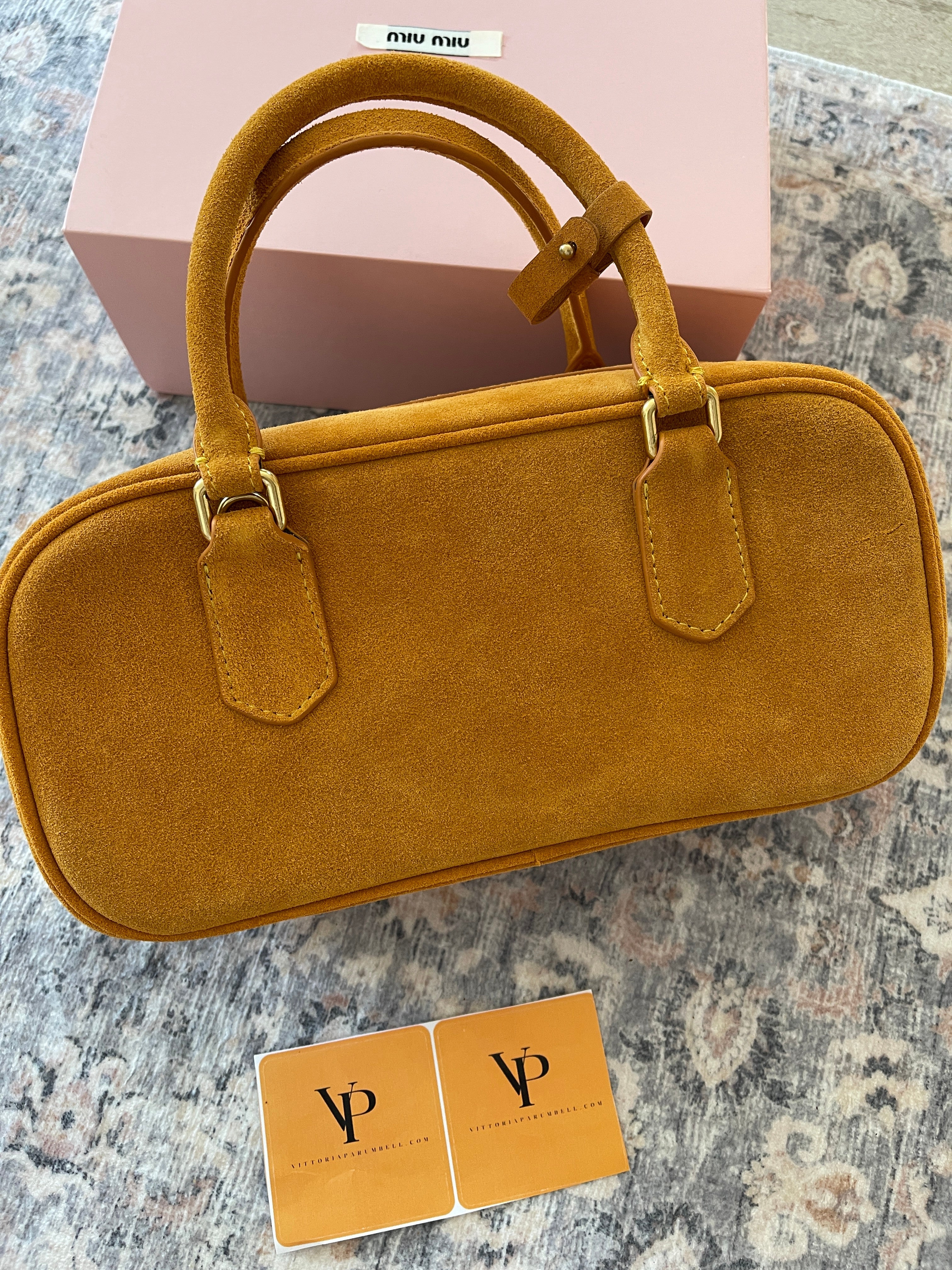 Miu Miu suede bag whiskey