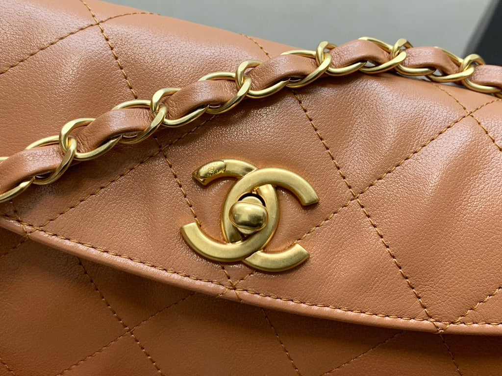 Chanel Hobo Tan Leather Handbag