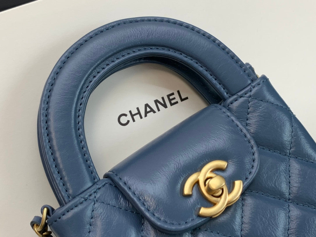 CC Kelly Tote Small Blue Lambskin Gold Hardware