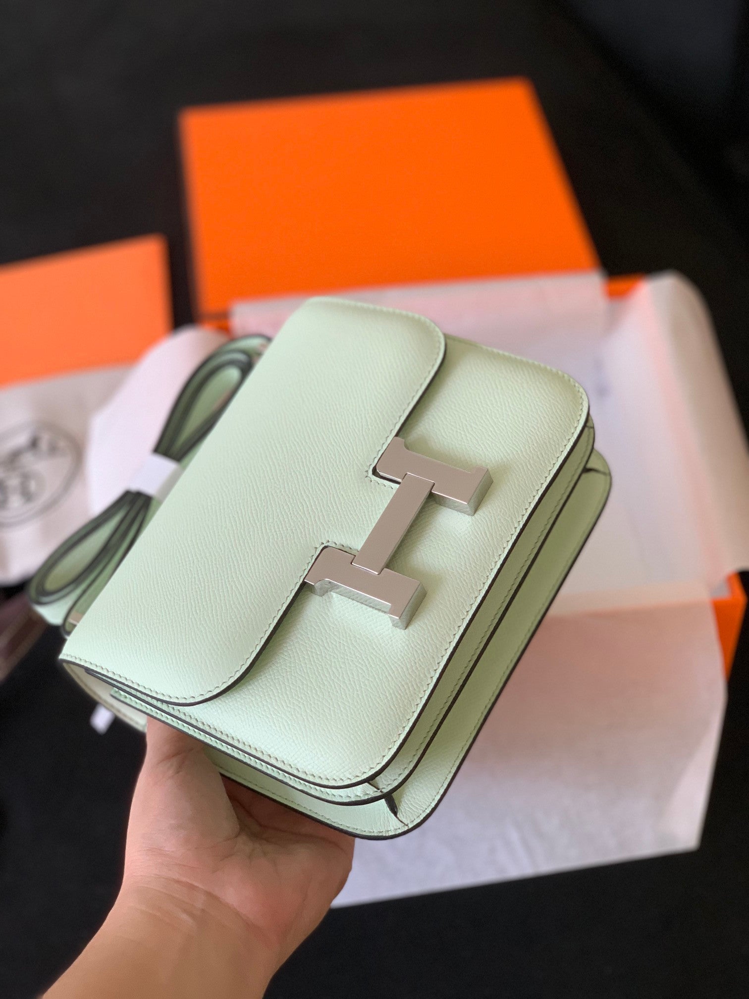 Hermes Constance bag green