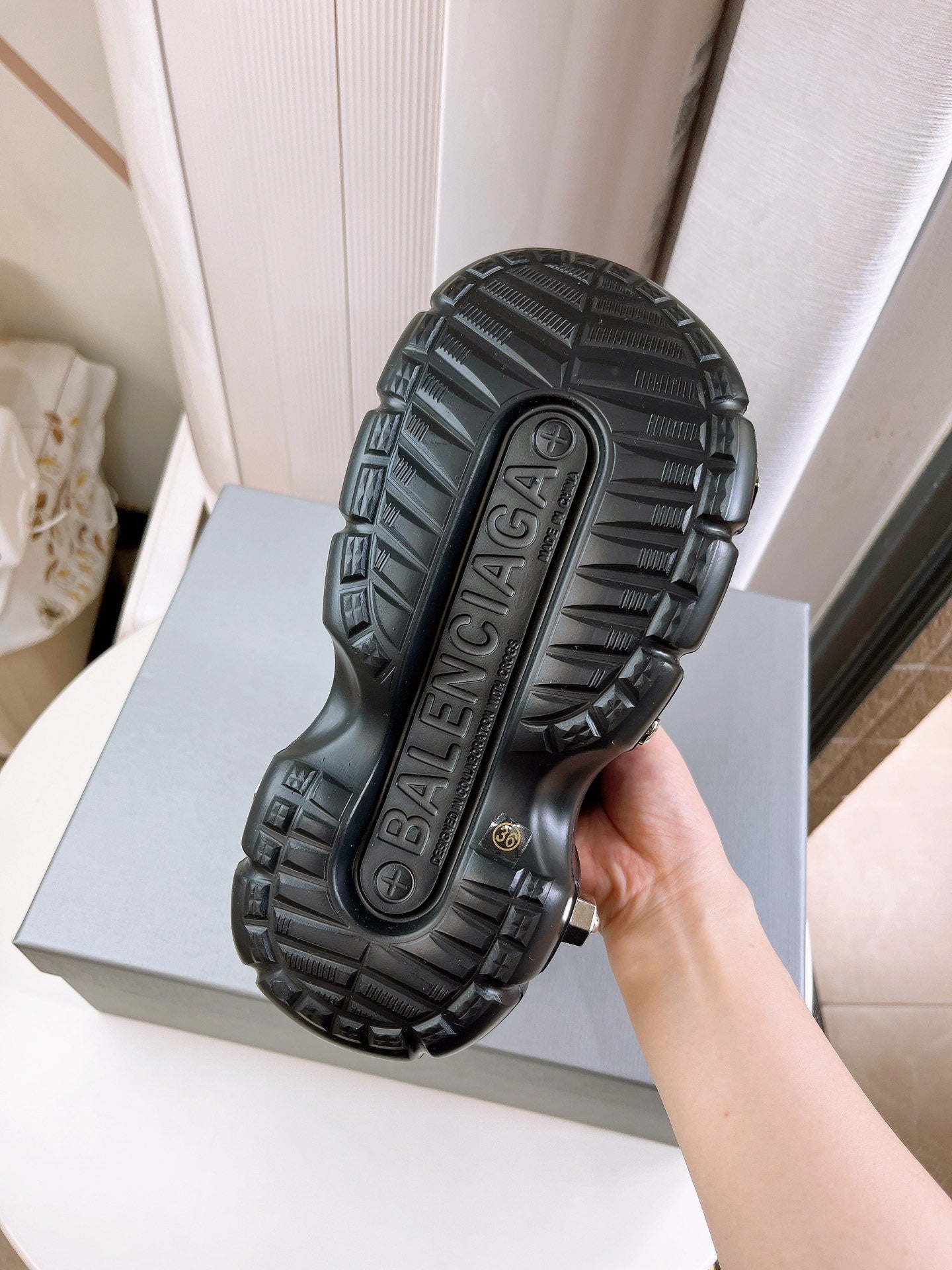 Balenciaga Mule Crocs In  Black