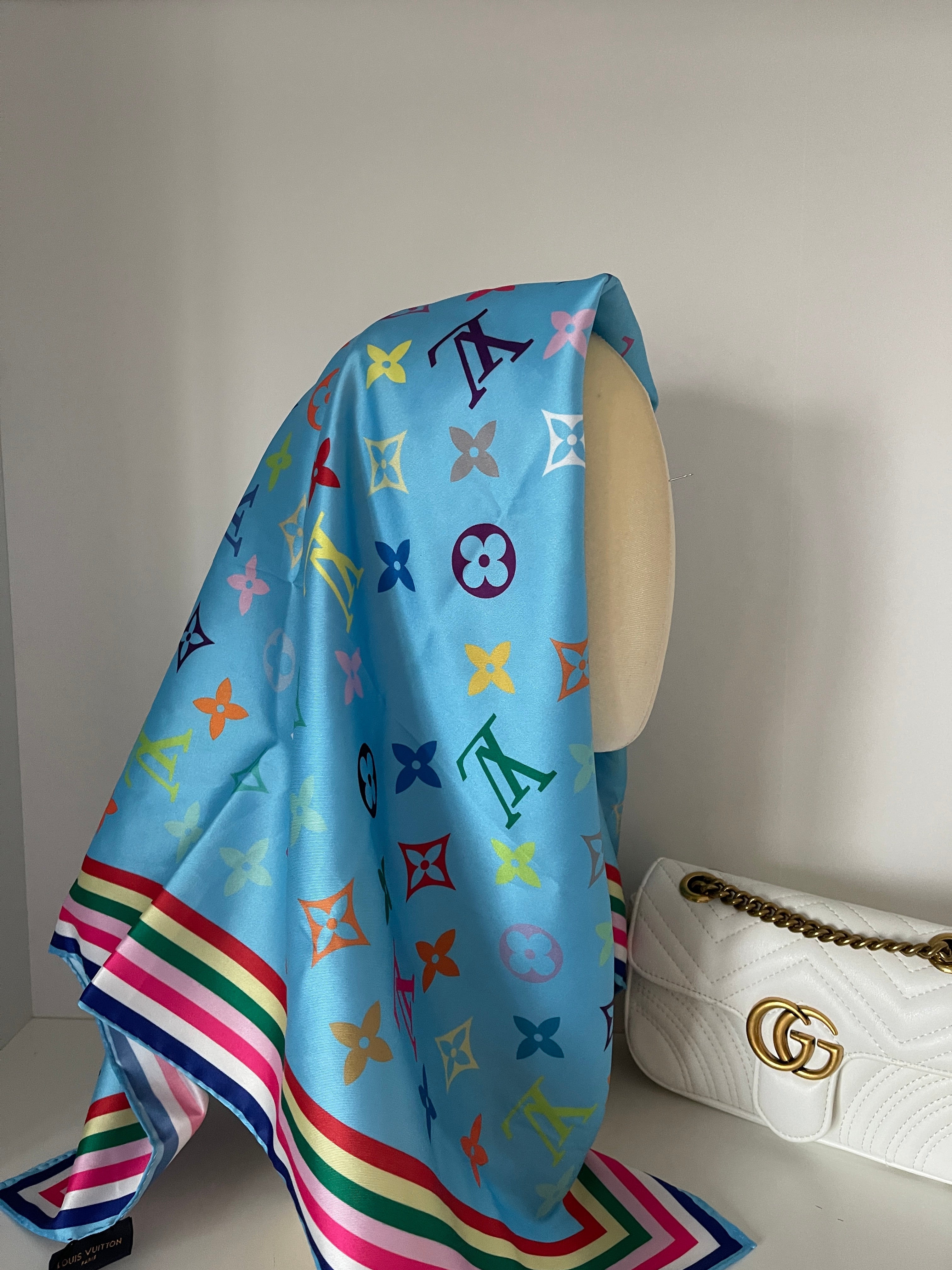 Louis Vuitton scarf blue