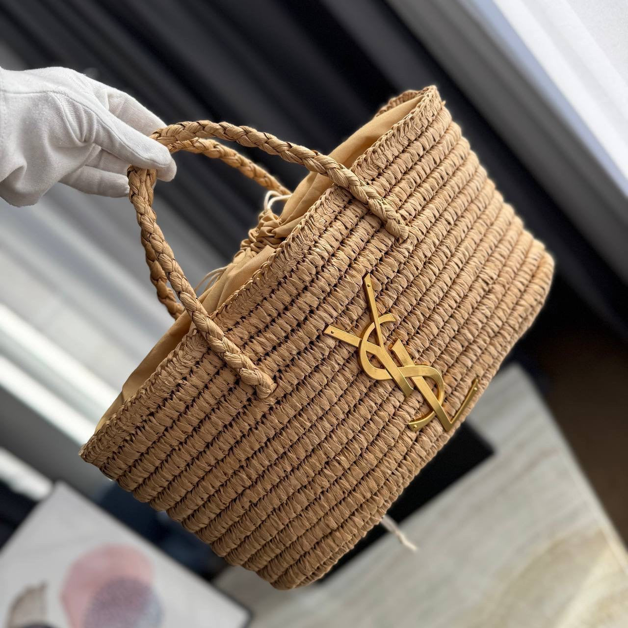 YSL straw bag