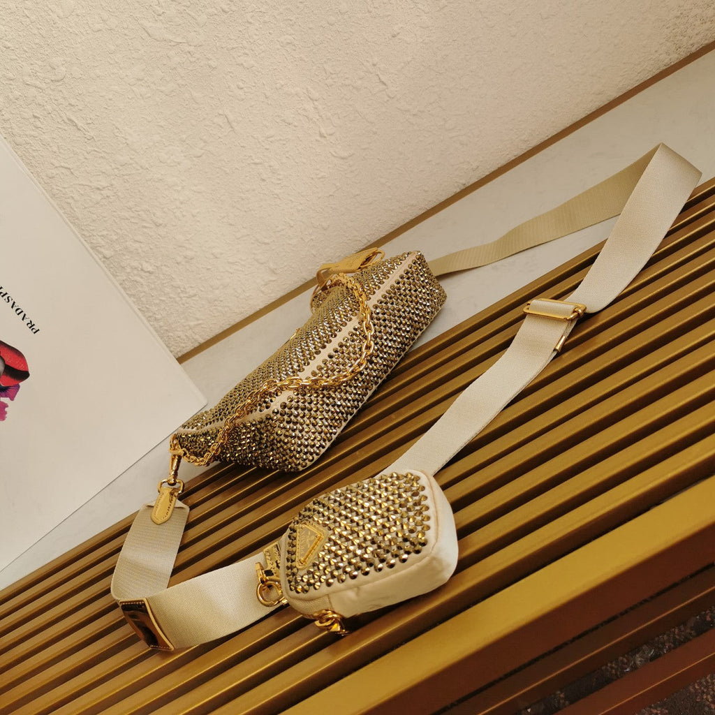 Re-Edition 2005 Shoulder Bag in Satin & Crystals