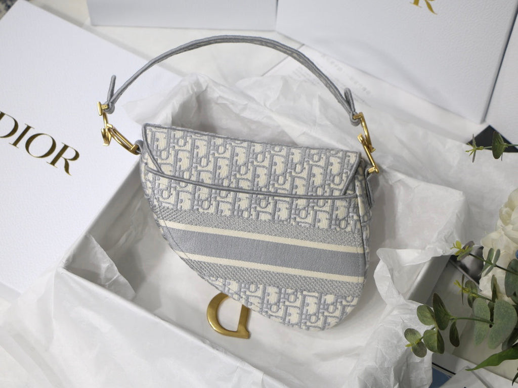 Dior Saddle Bag In Grey
