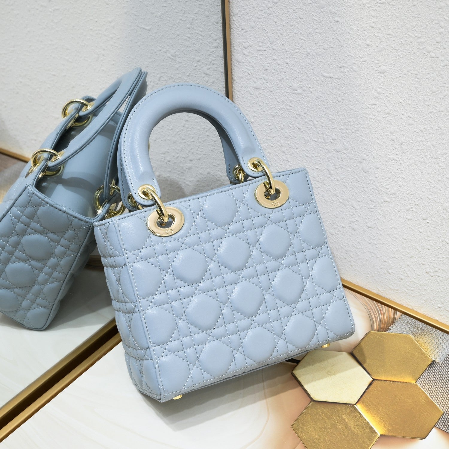 Mini Lady Dior Blue Bag