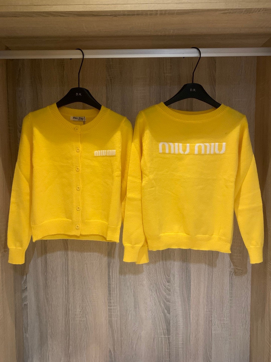 Miu Miu Cardigan In Yellow
