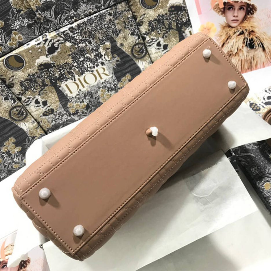 Large Lady Dior Bag in Nude
