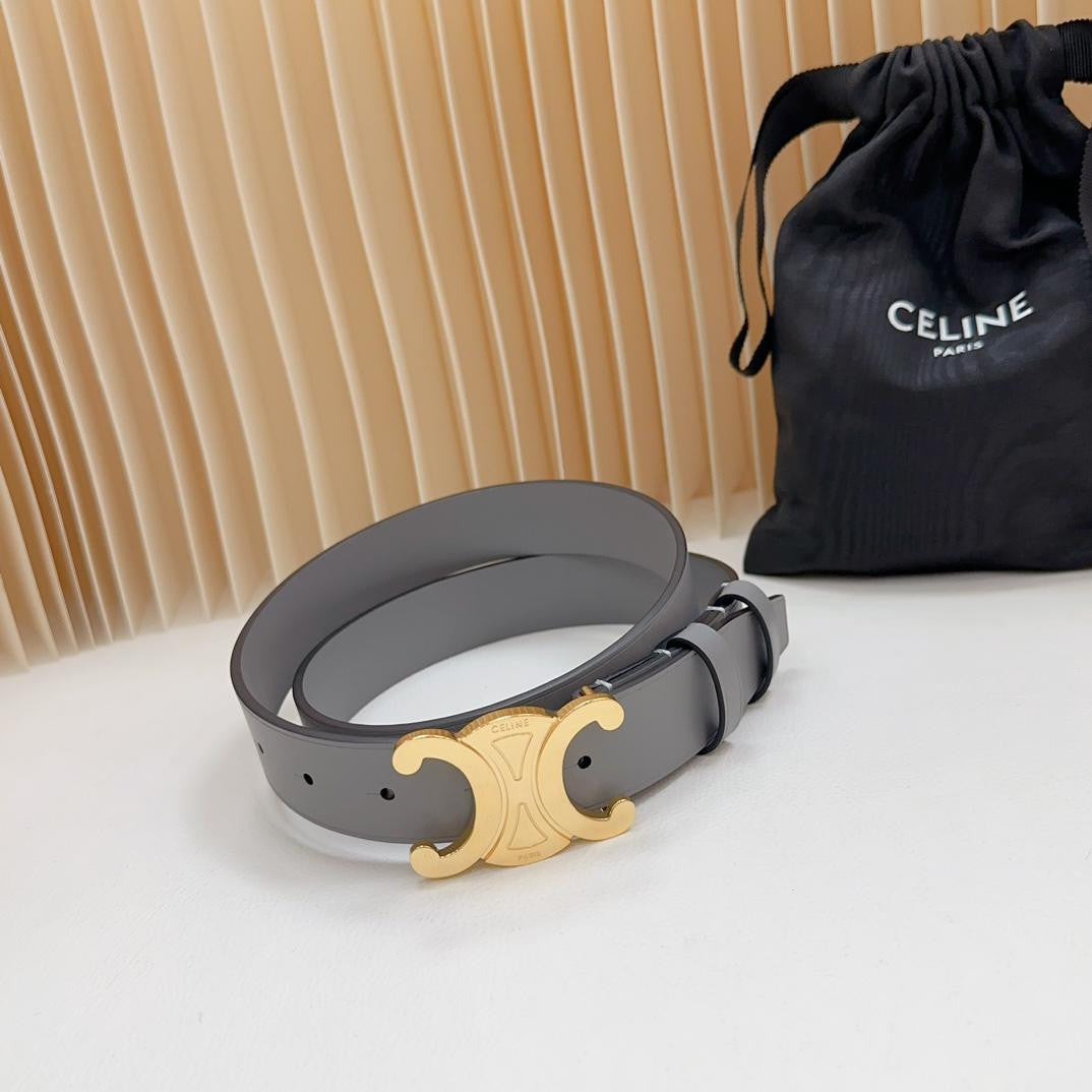 Celine Belt In Grey Leather