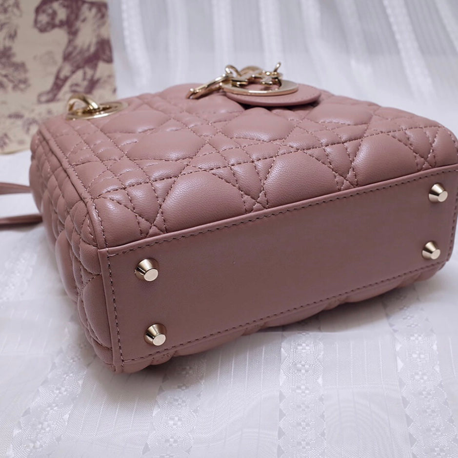 Mini Lady Dior Bag In Pink