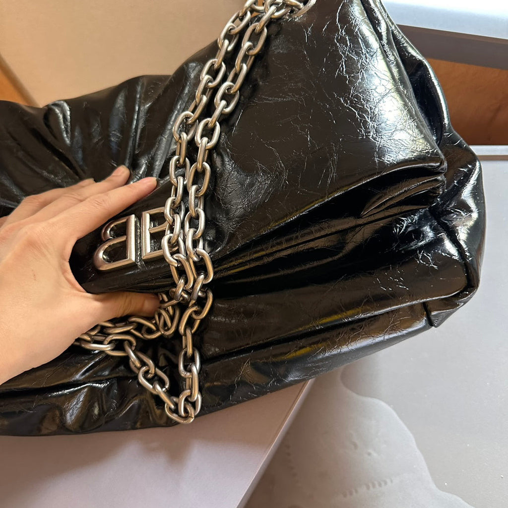 Balenciaga Monaco Leather Bag in Silver