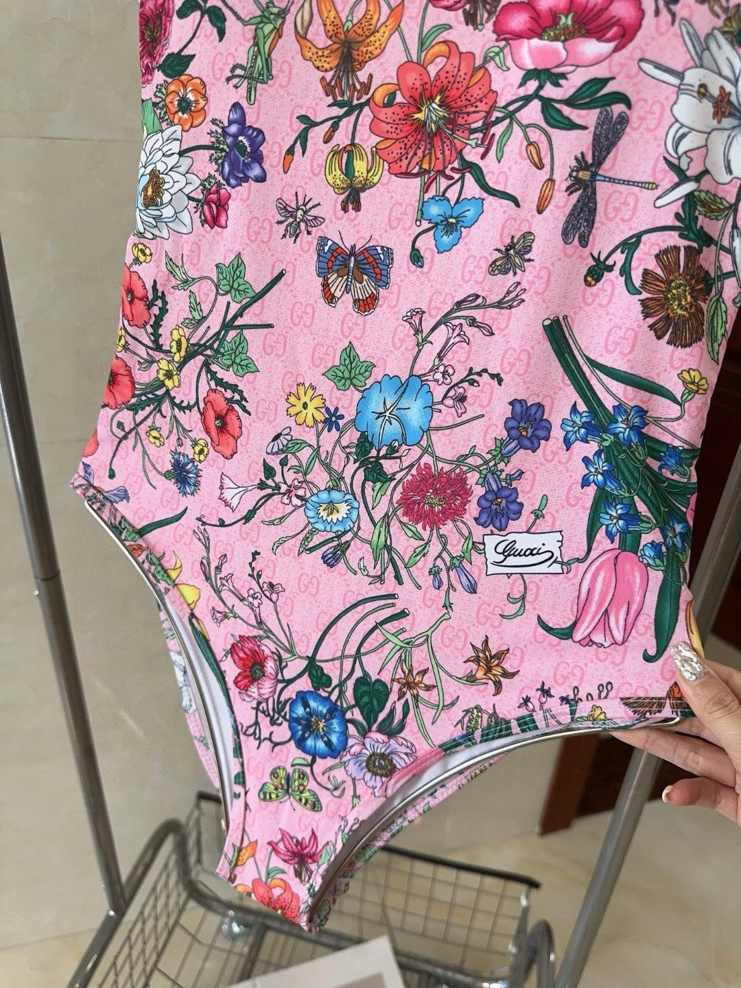 Costum de baie Gucci roz