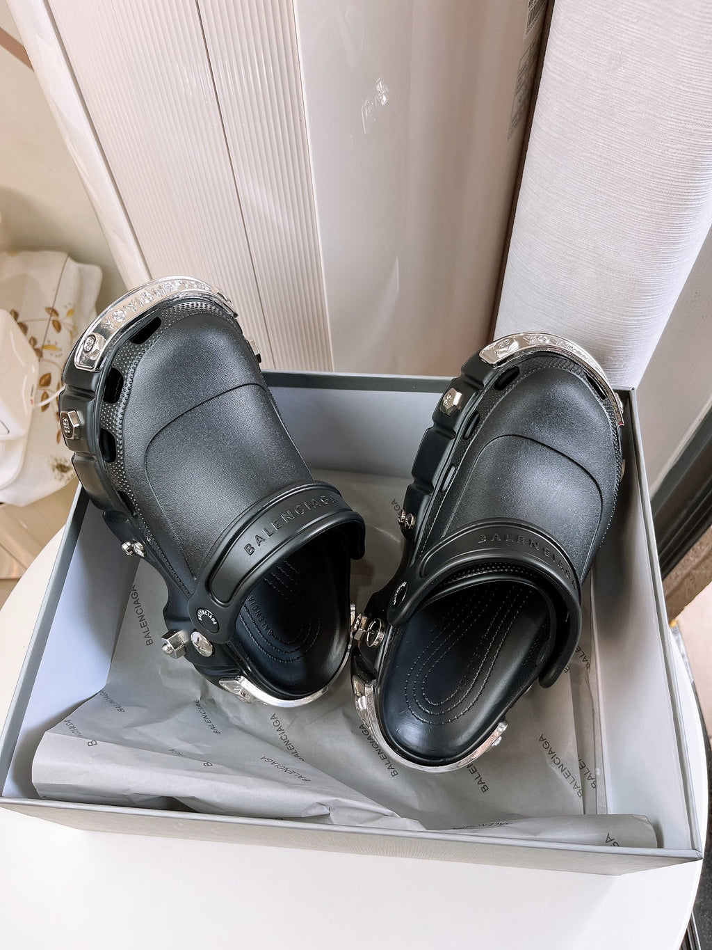 Balenciaga Mule Crocs In  Black
