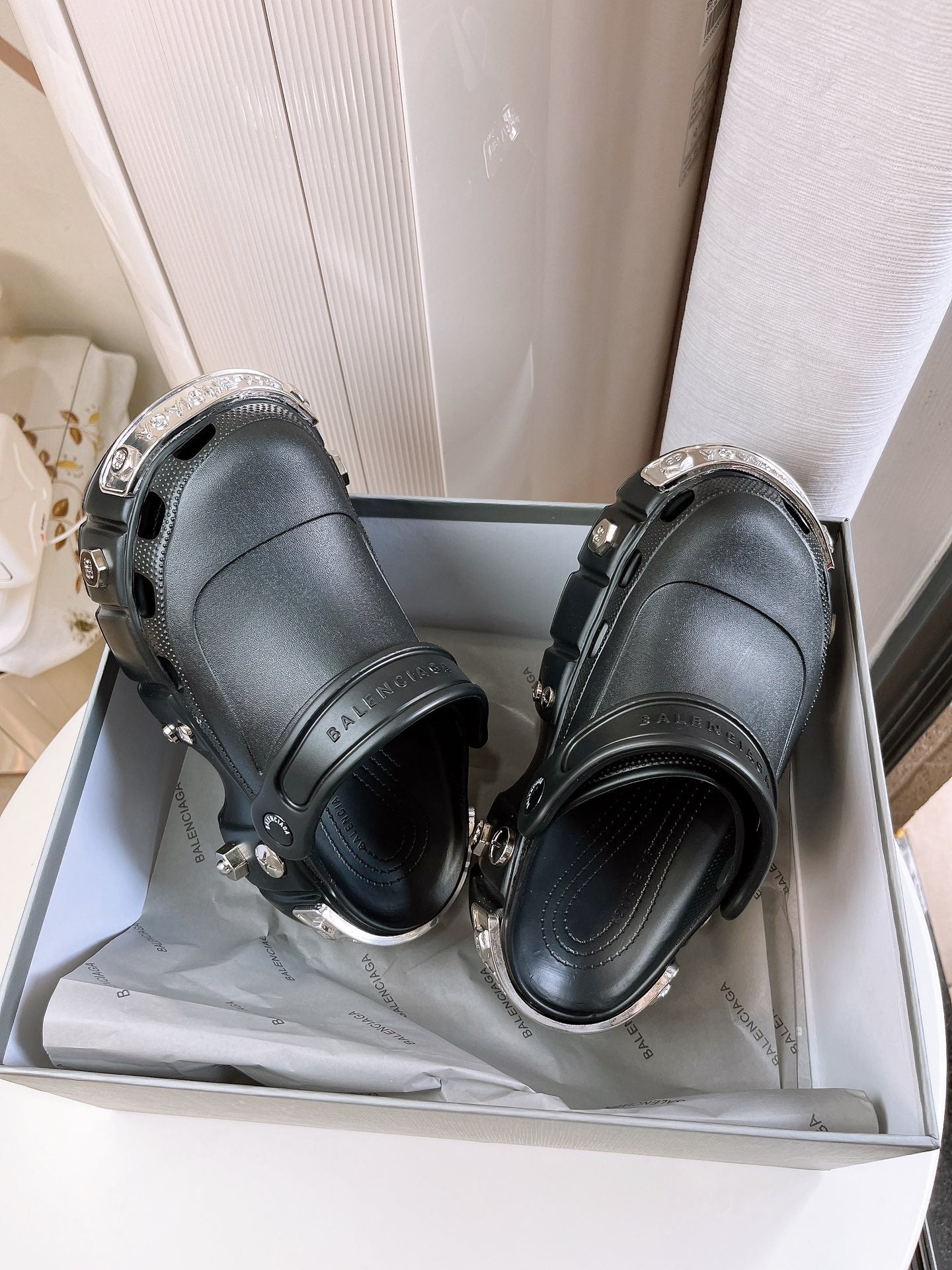 Balenciaga Mule Crocs In  Black