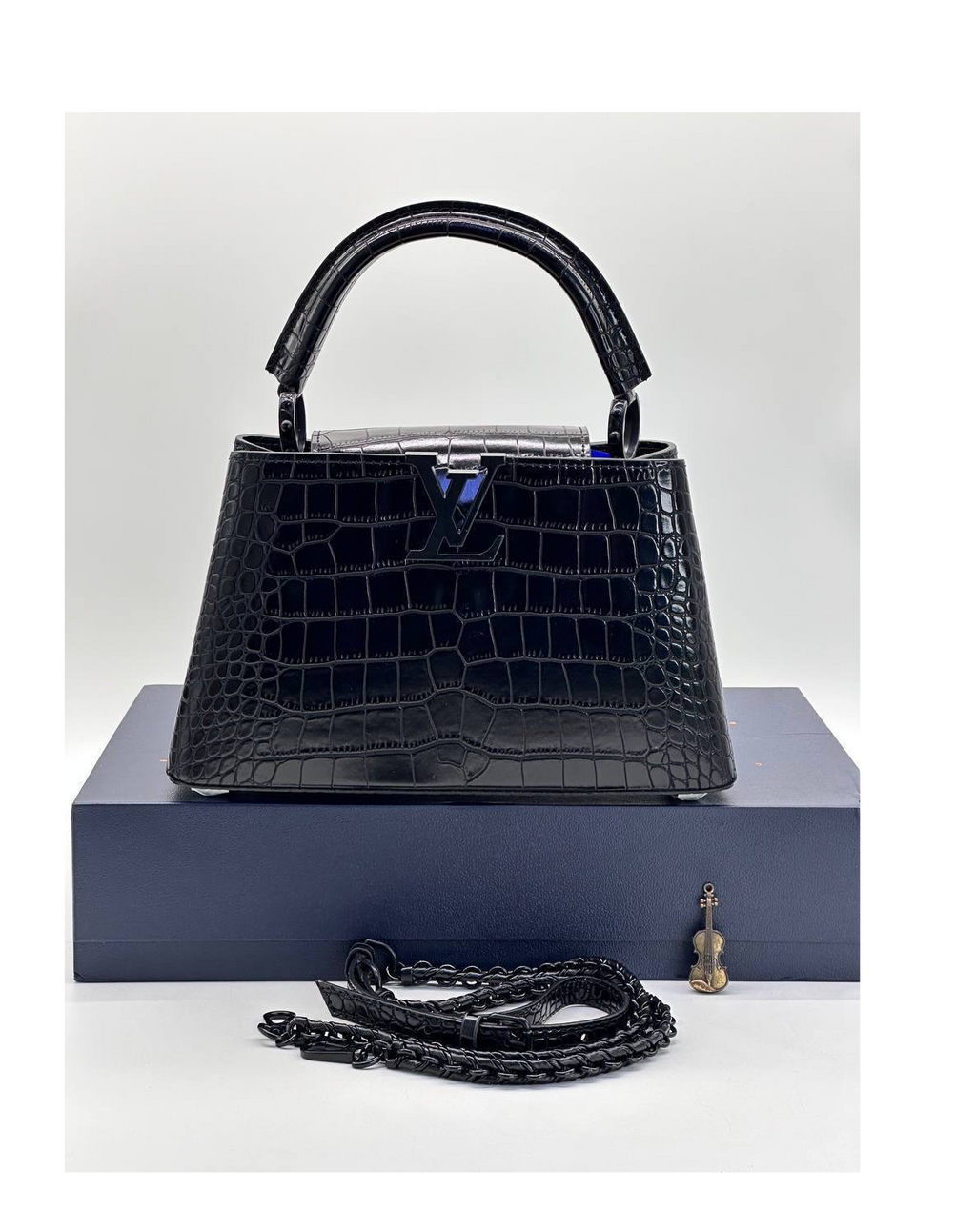Louis Vuitton Capucines black leather crossbody bag