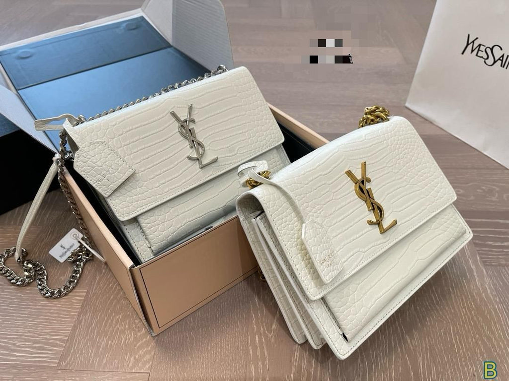 Saint Laurent Sunset Bag In Croco