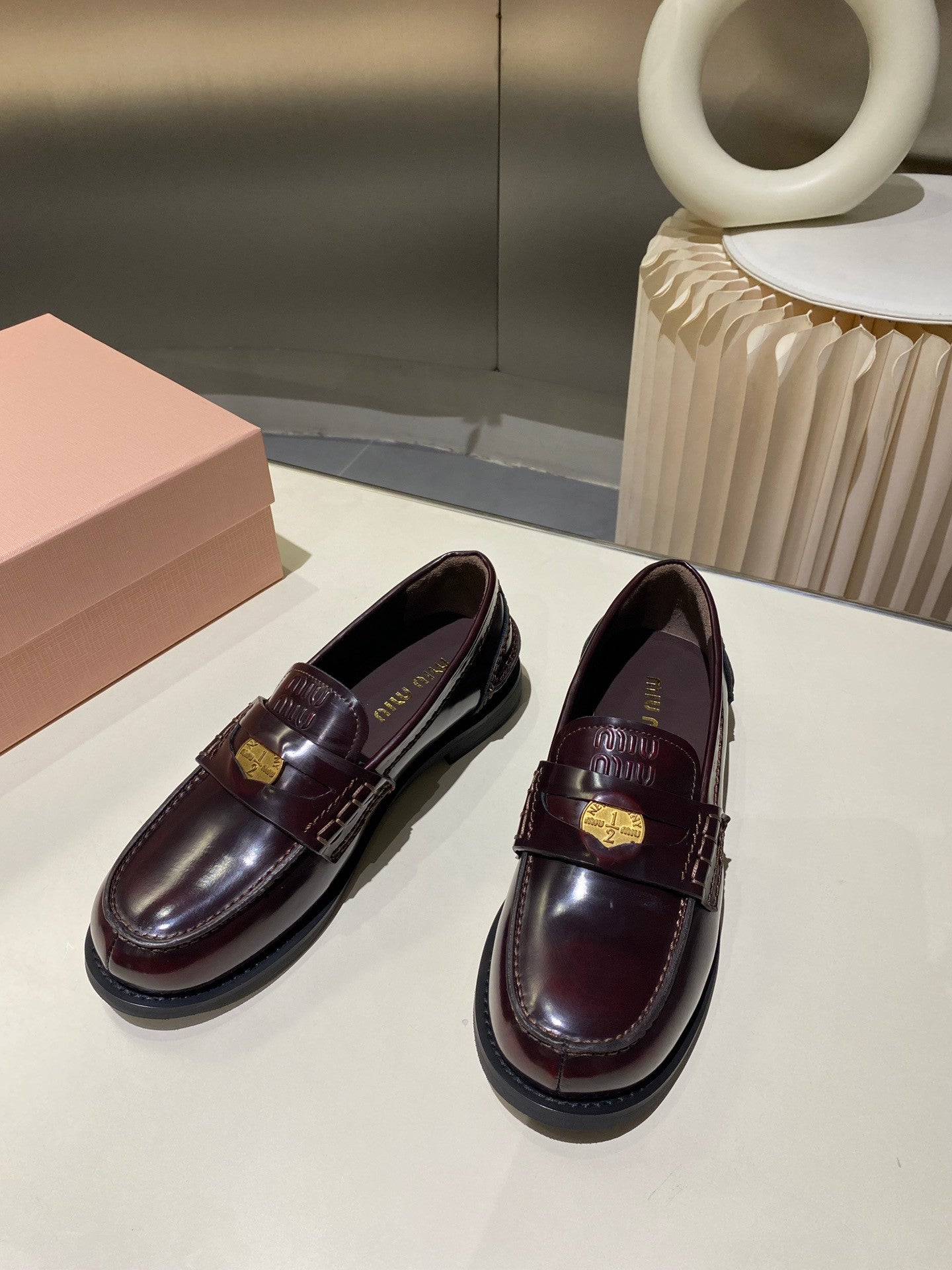 Miu Miu Loafers In Bordo