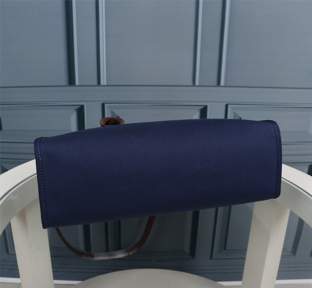Hermes Herbag dark blue canvas