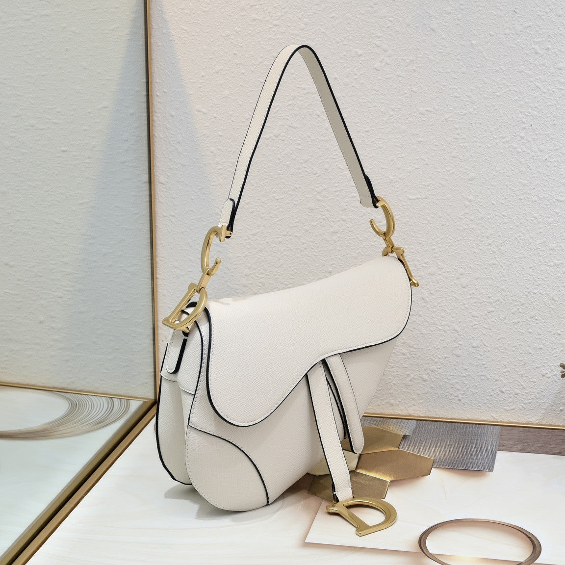 Dior Saddle Bag In White