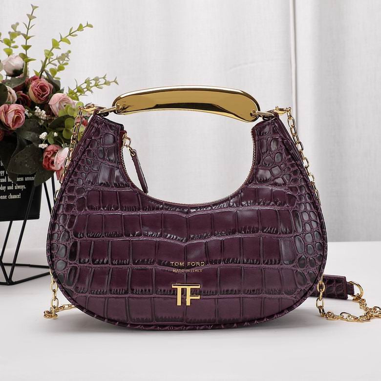 Tom Ford Mini Bianca croc embossed shoulder bag