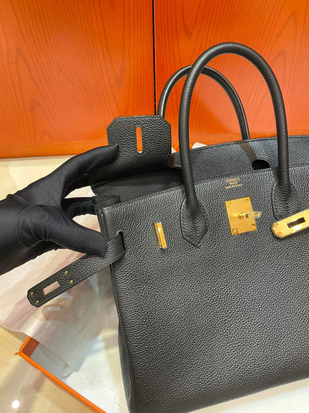 Hermes Togo Birkin Negru