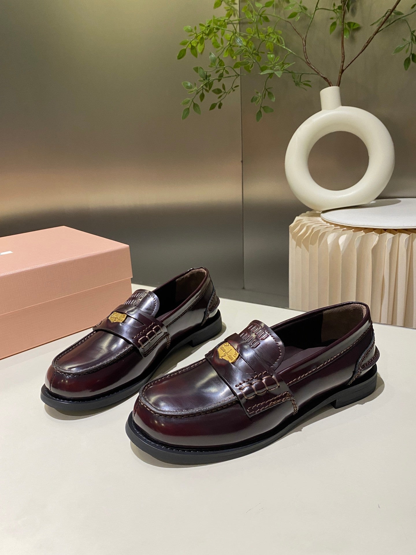 Miu Miu Loafers In Bordo