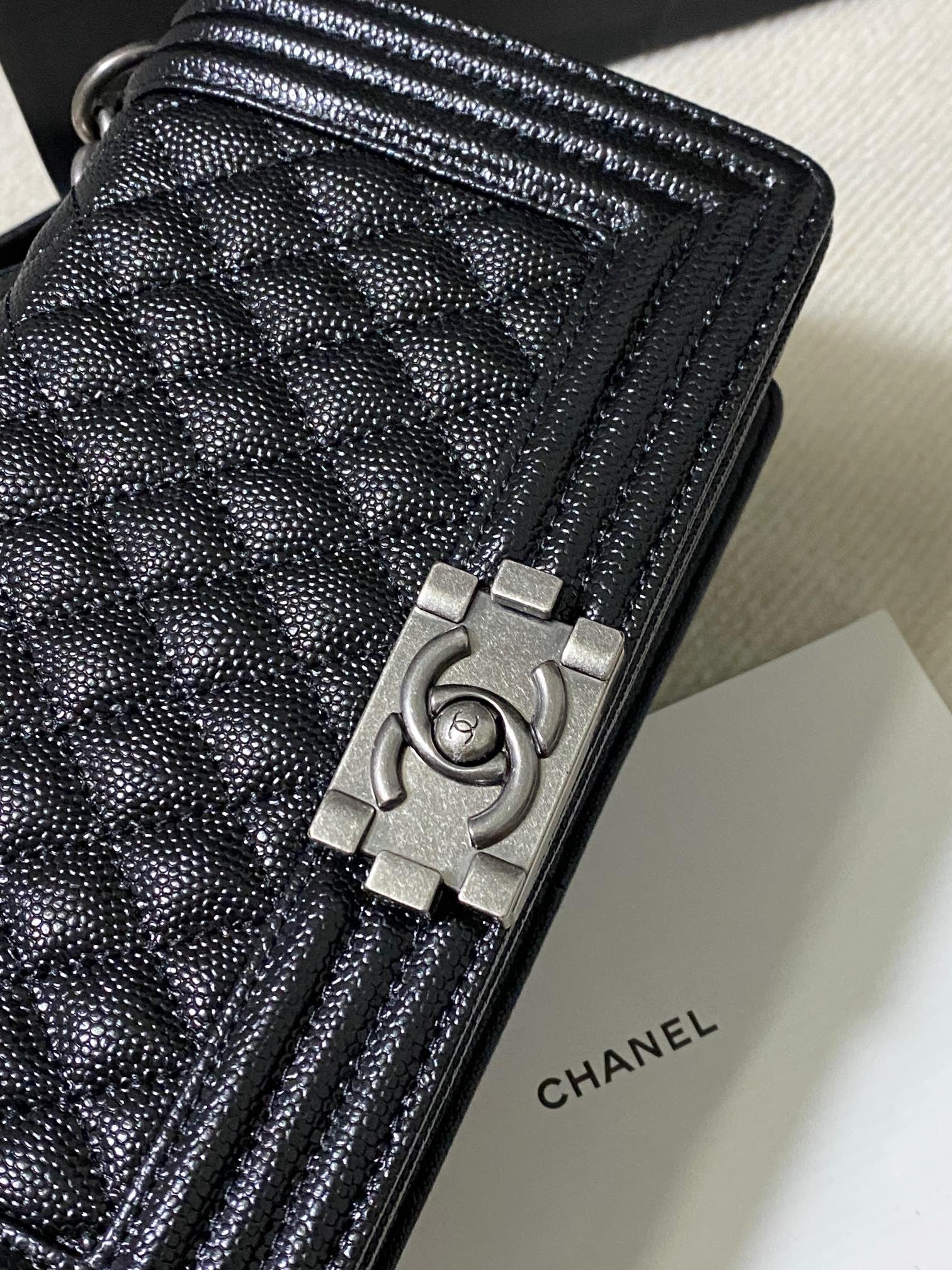 Chanel Leboy caviar leather black bag