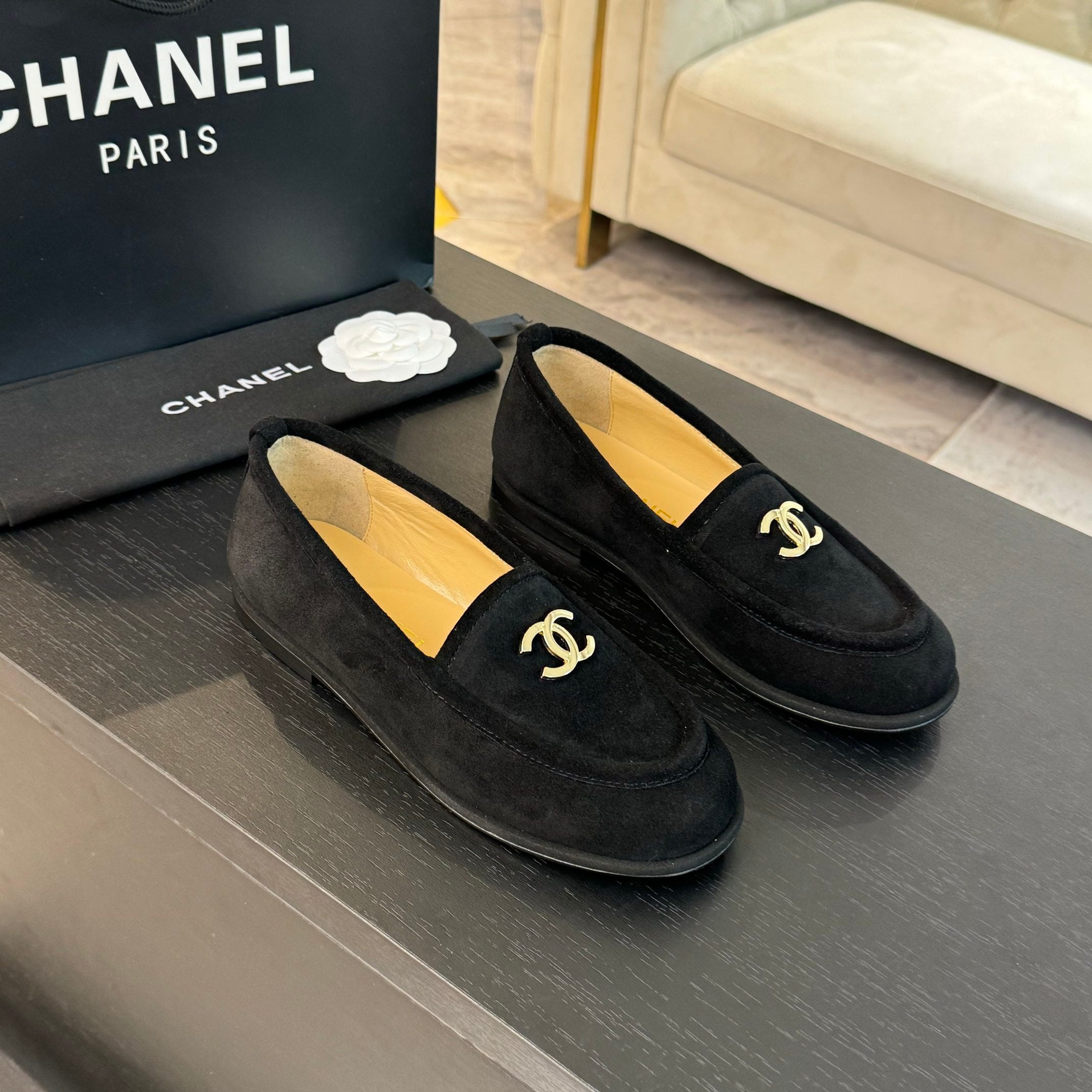 CC Loafers In Black Suede